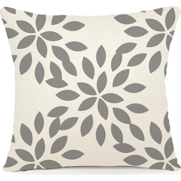 Sett med 4 dekorative putetrekk til sofa, utendørs putetrekk i lin til soverom, sofa, stol, seng, hage, 45x45CM, grå