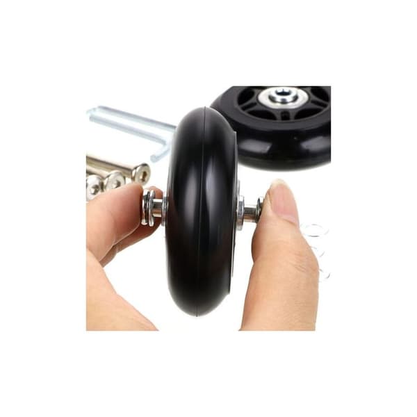 Sæt med 2 kufferthjul, erstatningshjul, reparation af bagagelejer, 70 × 24 mm, sort