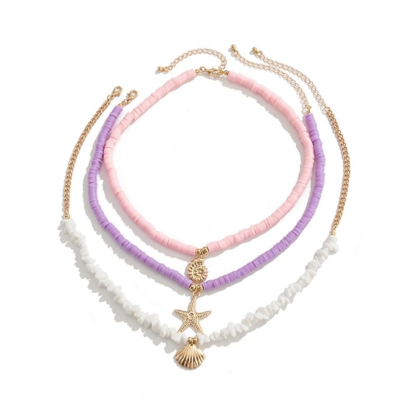 3 Stykker Halskæder med Havtema Trendy Kravebenskæde Choker med Letvægtsdesign Til Sommerfester 04 necklace gold