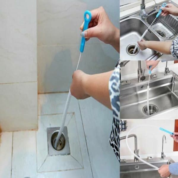 71 cm sammenfoldelig køkkenafløbsrensebørste vask badekar toilet mudderrenser slangerørsværktøjsbørste