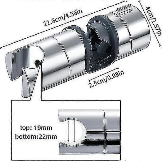 Udskiftningsbrusehovedholder, justerbar, til dia. 1825 mm gliderør, forkromet - SS