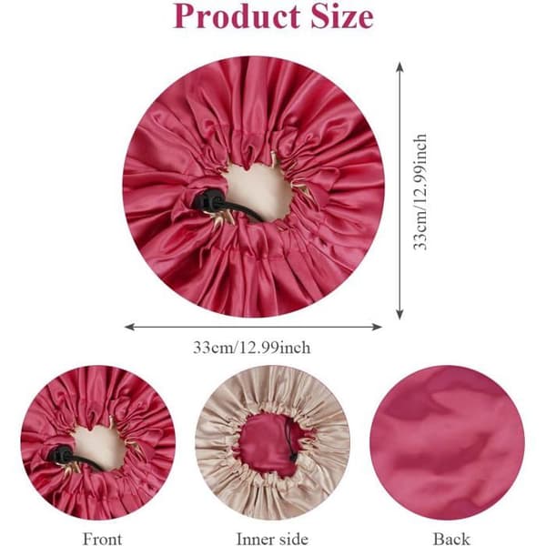 Satin sovehætte - Pakke med 2 eller 4 - Elastisk polyester - Snøre - Hårpleje