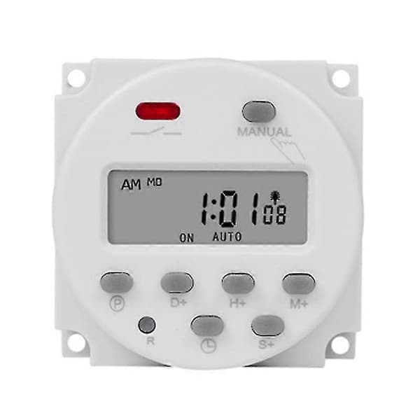 Sinotimer 1 Sekund Intervall 12v Digital LCD Timer Bryter 7 Dager Ukentlig Programmerbar Tidsrelé Prog-dt