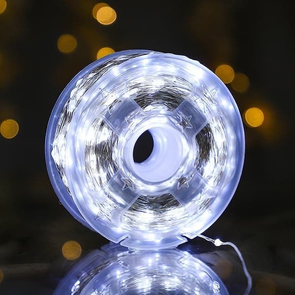 Eventyrlys 500 LED 50 meter, kjølig hvite eventyrlys IP67 vanntett med fjernkontroll 8 moduser timer dimbar, koble til julelys