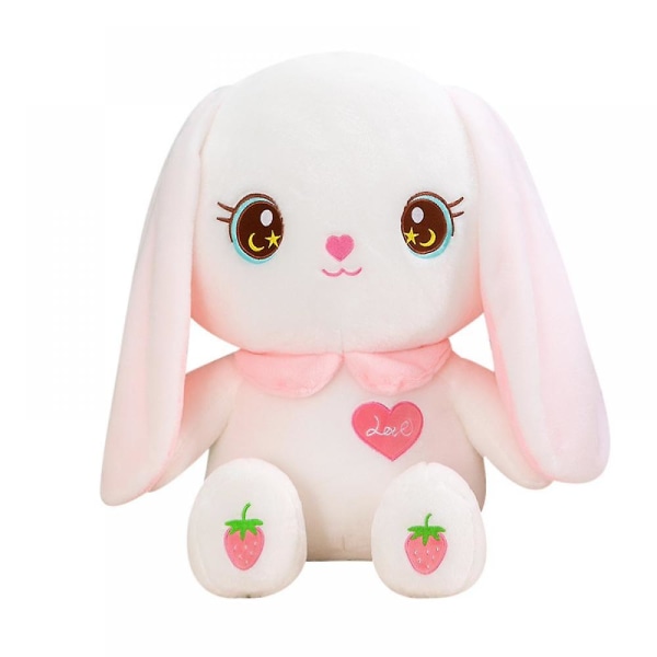 Squishy Squad fyllda kaninplyschar för flickor och pojkar - 11,8" realistisk sittande kanin gosedjur med snäppa öron och tårögon - supermjuk och com