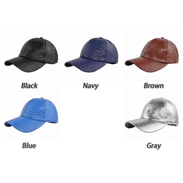 Äkta Läder Unisex Baseballkeps - Baseballkeps med Justerbart Spänne, 100% Ny Black