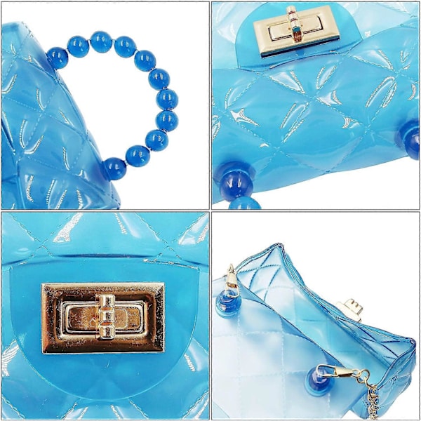 Mini Jelly Handväska för Små Flickor, Godisfärg Transparent