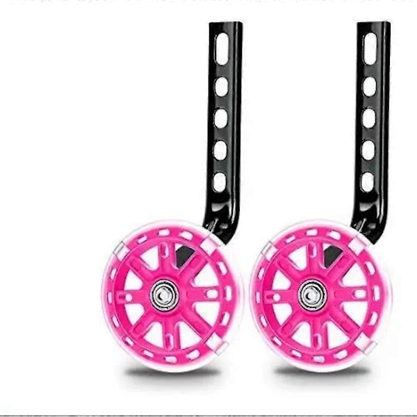Nya Barn Cykel Träningshjul Stödhjul 12-20\" Tum Blinkande Hjul Yalo Pink