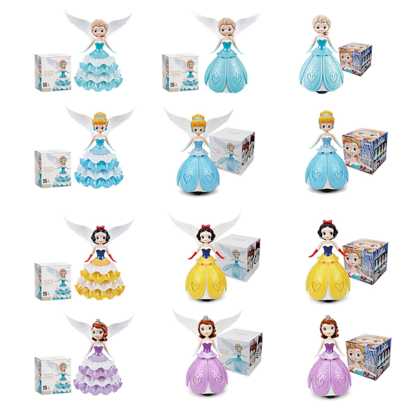 Isdronning Leke for Barn, Dansende Prinsesse Interaktivt Spin Robot Leke med Lys & Musikk