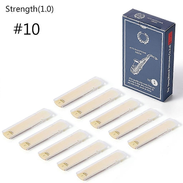 10 stk. Saxofon Rør Sæt med Styrke 1.0/1.5/2.0/2.5/3.0/3.5 til Eb Altsaxofon 1