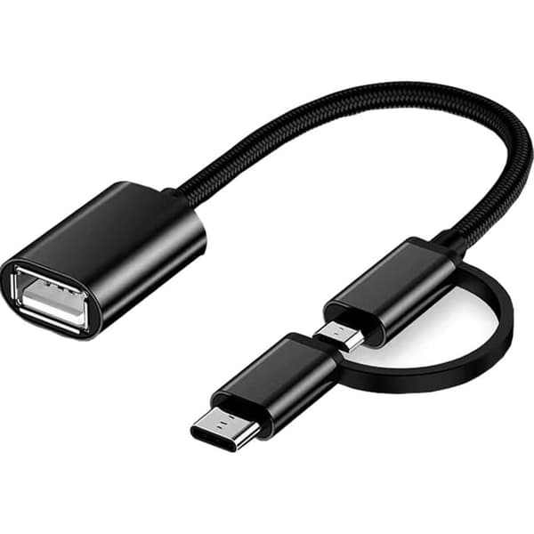 USB-C/Micro til USB OTG 2-i-1 Adapterkabel, USB til Android, Kompatibel med MacBook Pro, Android, Google, Samsung Galaxy S21, S22, S23