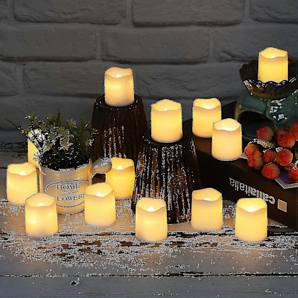 24-pack Flamfria Votivljus, flamlös Flimrande Elektrisk Falsk Ljus, Batteridriven