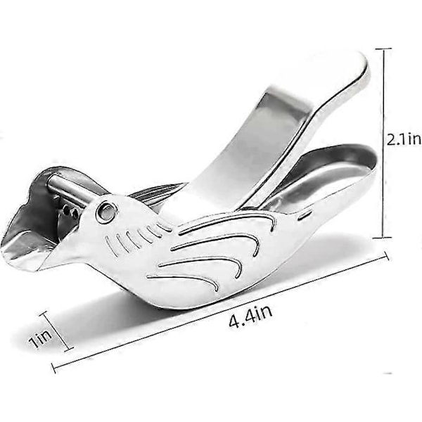 2 stk. Genting Rustfrit Stål Manuel Citronpresser Og Limepresser, Sølv Fugleformet Citronpresser Stainless steel fish 1pcs