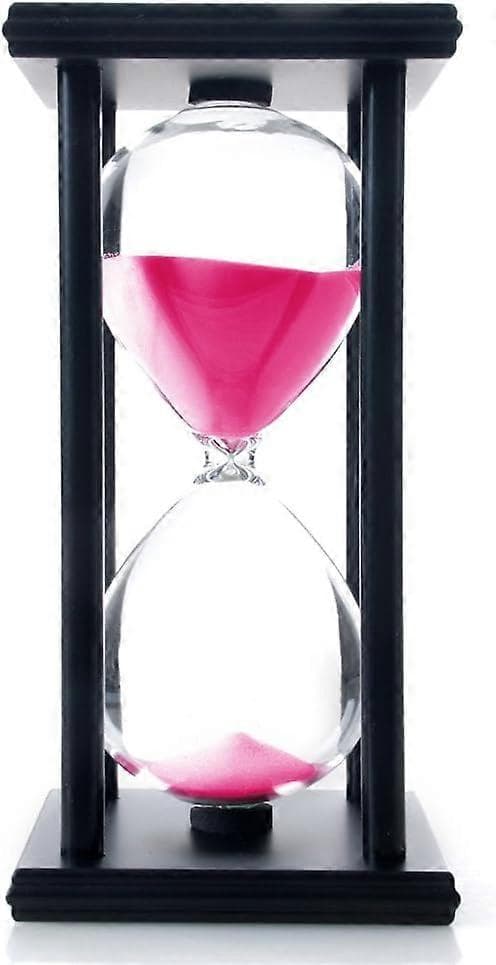 60 minutters timeglas, sandur i træ, velegnet til studier, spisning, kontor, stue Pink black