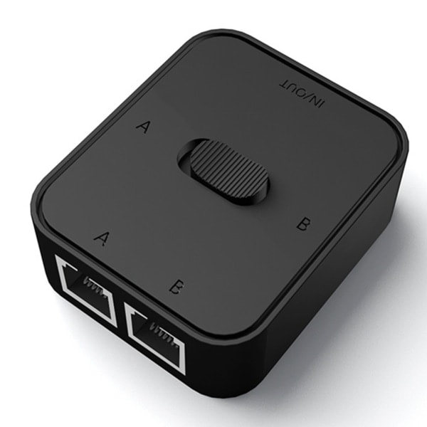 Manuel netværksswitch 2 ind 1 ud/1 ind 2 ud RJ45 netværksswitch gratis sort 0,06