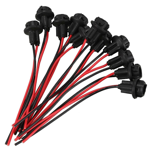 10x T10 W5W 168 194 Lamphållare Sockel glasbas lampsockel DIY, Svart