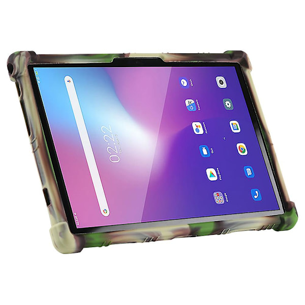 Tablettikotelo Blackview Tab 12:lle, iskunkestävä silikoni+PC-suojakuori jalustalla Camouflage