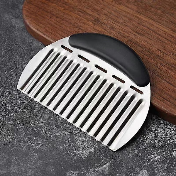 Kraftig Crinkle Cutter i rustfrit stål Bølgeformet hakker Fransk Fry Slicer til kartofler Gulerodschips og frugter, grøntsager, kartofler, løg