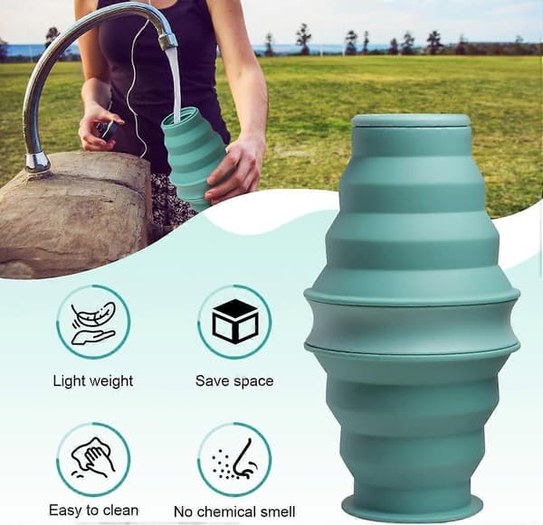 Hopfällbara Vattenflaskor 500ml Läcksäkra med Anti-Kollaps Ring för Resor Camping Vandring Löpning Sport