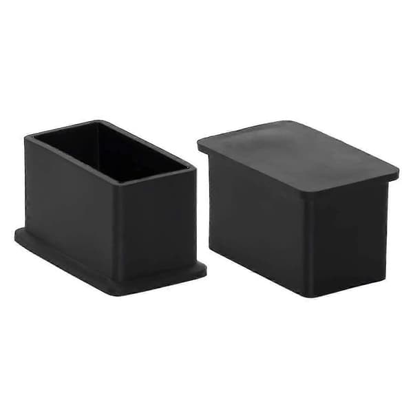 16-pack rektangulära PVC-ändstycken - Flexibla stols-/bordsben 20 mm x 40 mm (13/16\" x 1-9/16\") Svarta