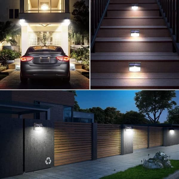 Udendørs solcellelamper med bevægelsessensor [3-pak med 138 LED'er] Vandtætte trådløse 3-tilstands solcelle-LED-spotlights til haveudsmykning