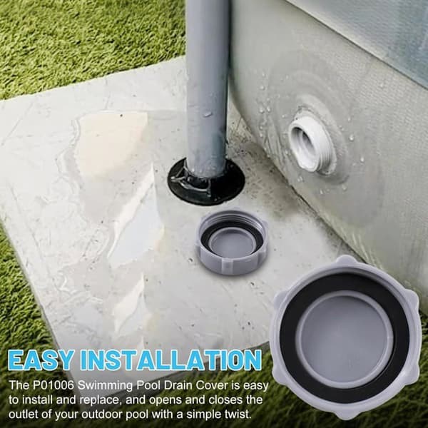 Ventilhætte - Pakke med 2 - Grå Plast - Kompatibel med P6H1158 P01006 - Til fritstående pools