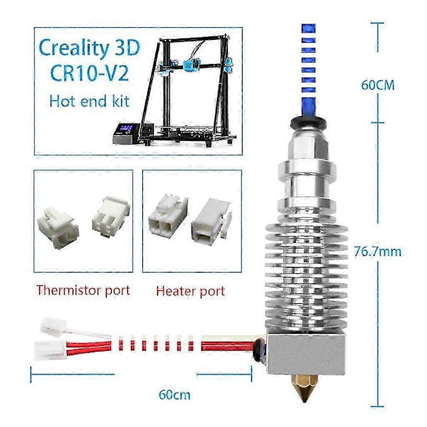 24V 3D-skrivardelar Hot End Kit CR-10V2/CR-10 V3 Hotend Munstycks-kit Extruder-kit för CR-10 V2/V3 3D-skrivare