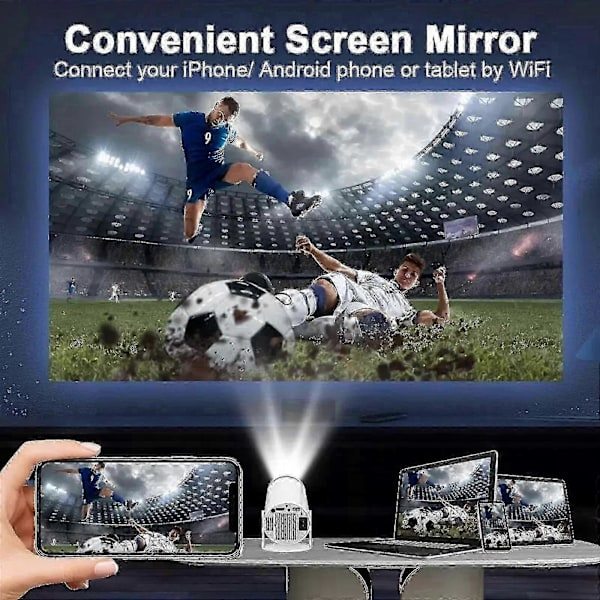 5G 4K Projektor Smart HD LED WiFi Bluetooth HDMI. USB Android Hemmabio