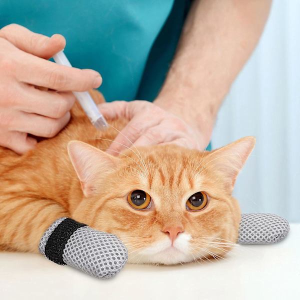 Klorfria skor för katter - Justerbara katt-skor för klösande Polyester katt-tasskydd Katt halkfria strumpor
