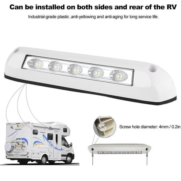 LED-lys til autocamper - 12V/24V - 8W - Vandtæt - Gulningsbestandig