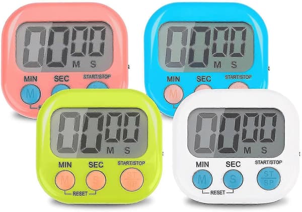 4 stk. Multifunksjonell Elektronisk Timer Kjøkken Timer Læringsledelse Timer