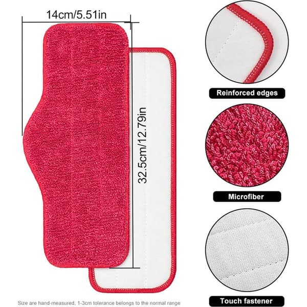 Sæt med 5 erstatningspuder til Schenley Steams dampmoppe. Høj absorption. Mikrofiber. Tykt erstatningstilbehør.