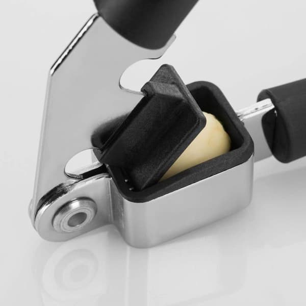 Vitlökspress - 1 enhet - Stål/Plast - Avtagbart galler - Vardagsmatlagning - Svart 19,7 cm