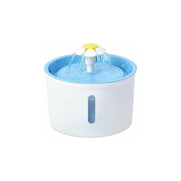 Automatisk vandfontæne med lille blomsterdesign, 1,6L, blå, til katte og hunde, EU
