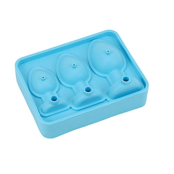 Prank Butt Plug Formet Isbitbakker Silikonform til DIY Kage Chokolade Slik blue