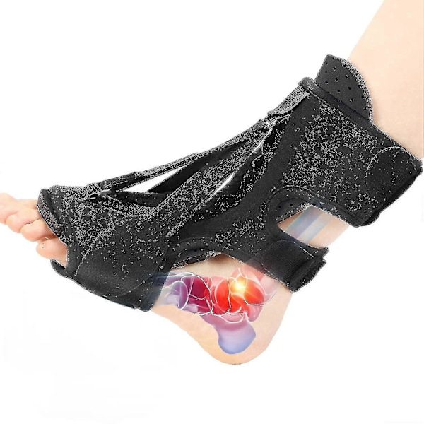 Plantar Fasciit Nattskena, Justerbar Plantar Fasciit Lindring Nattskenor För Plantar Fasciit, Fotleds Dropp GuanGuan Black