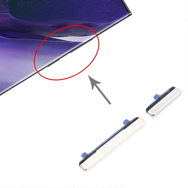 For Samsung Galaxy Note20 Ultra Strømknapp og Volumkontrollknapp Silver