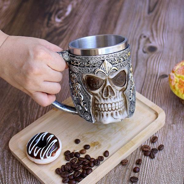 500ML Kranie Kaffeekop Viking Kranie Øl Kande Rustfrit Stål Indlæg Gave til Mænd Fars Dag Gaver