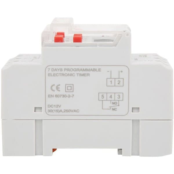 12V DC 30A ugentlig timer-kontakt LCD tænd/sluk-styring med nedtællingsfunktion - 8,7 cm x 3,5 cm x 6,5 cm