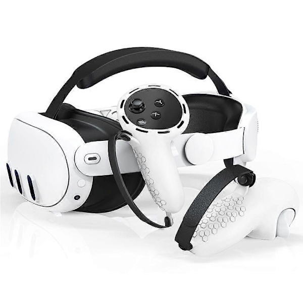 1 Par Silikonetui for Meta Quest 3/3S Touch Controller Beskyttende Grepsdeksel med Stropper - Hvit Multicolor White