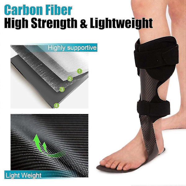 Kevyt Afo-tuki nilkan ja jalkaterän ortoosi, jalkaterän laskeuman tuki, Afo-kuntoutuslaitteisto jalkaterän laskeumaan, aivohalvaukseen, hemiplegiaan S-Right (Carbon Fiber)