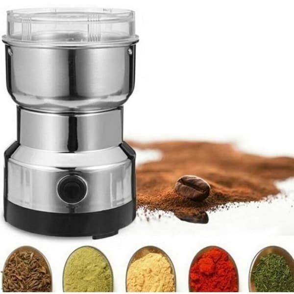 Elektrisk kaffekværn og blender til kaffebønner, hørfrø og andre krydderier - rustfrit stål 26@