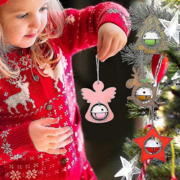 Jul Bjällerklang Jul Hängande Träprydnader Julgran Hängande Dekor