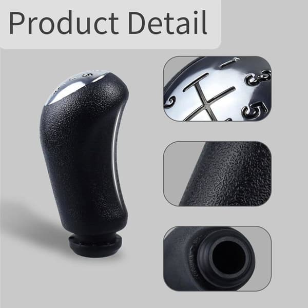 Gearskifteknop - 1 stk. - Mat plast - 5 gear - Til Renault Clio Megane Laguna - Sort