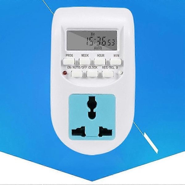 LCD Digital Programmerbar Timerkontakt Elektronisk Timerstik til Husholdningsapparater til Hjem og Have