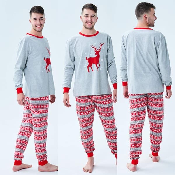 Julepyjamas til børn, forældre-barn printet hjemmetøj jul dad S