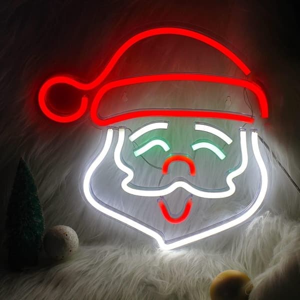 Tomte Neonljusskylt LED Neon för Vägg USB Unik Nattlampa för Julfestival Heminredning Bar Partyskylt