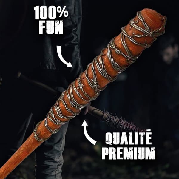 Lucille Baseballbat - 1 enhed - Polystyren - Realistisk pigtrådseffekt - Negan Kostume
