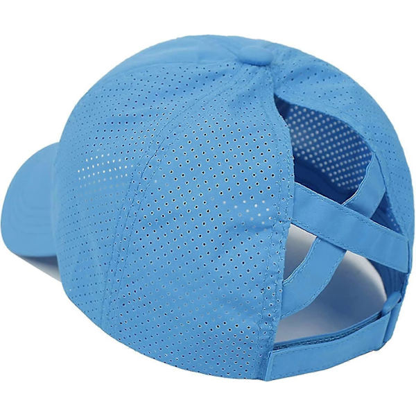 Baseballkasket med hestehalehul Blue