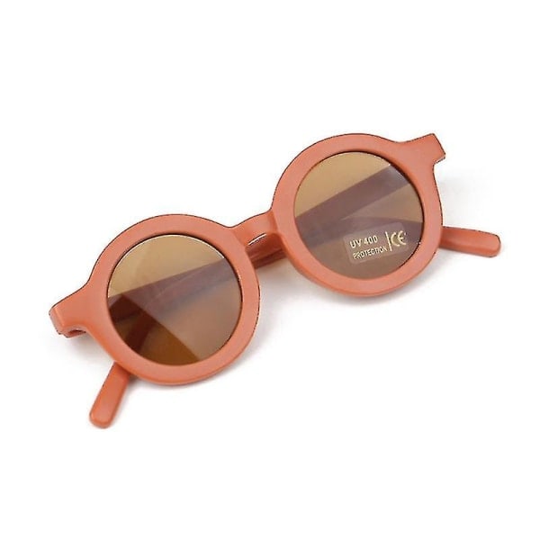 Polarisoidut UV-suojatut aurinkolasit Retro Round Kid UV 400 Oranssinpunainen Orange Red
